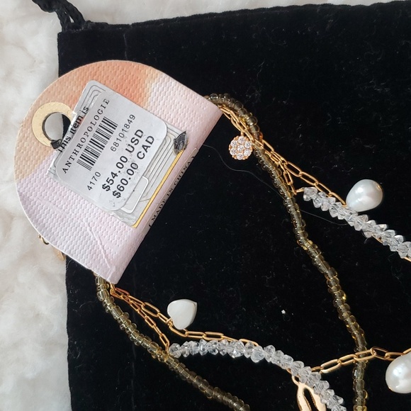 🆕️Anthro Seaside Anklets 3pc Gold 14k plated brass - Picture 5 of 11